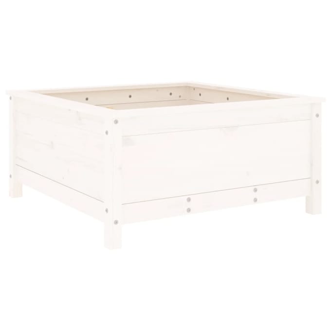 vidaXL - Plantenbak - 82,5x82,5x39 - cm - massief - grenenhout - wit