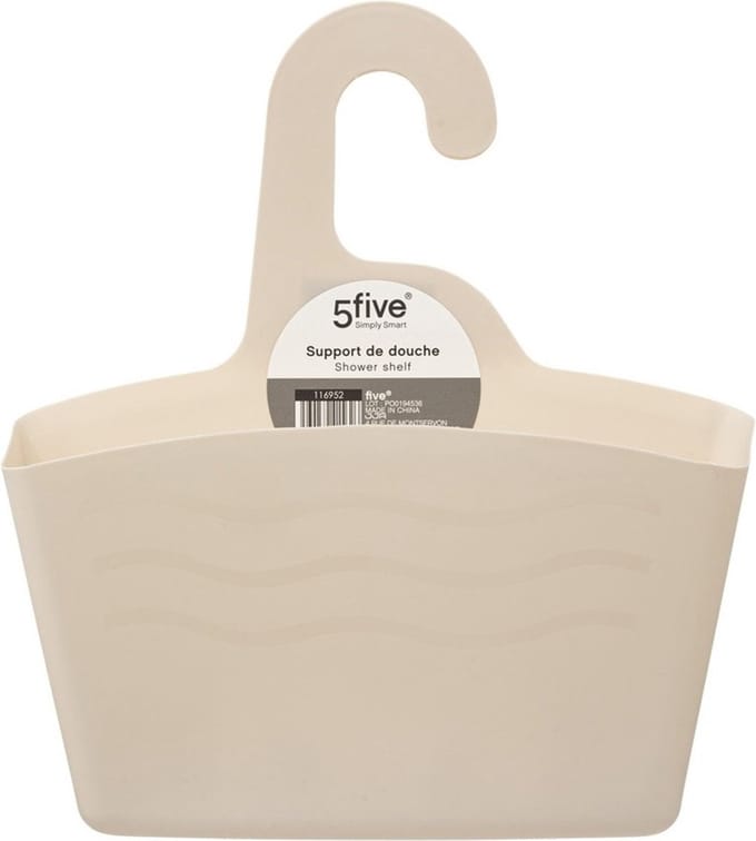 5Five Badkamer flessenhouder/shampoo houder - ophangbaar - beige - kunststof