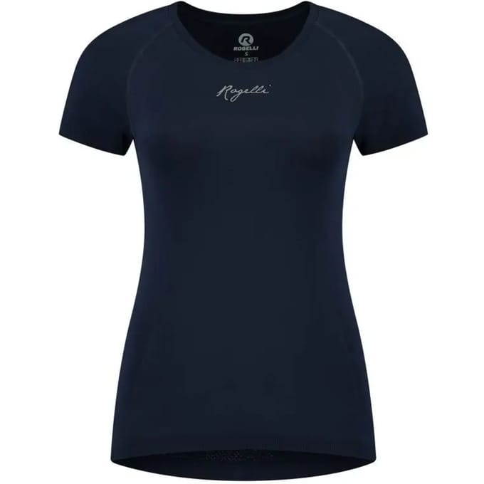Rogelli Essential Dames Hardloopshirt - Korte Mouw - Naadloos - Blauw