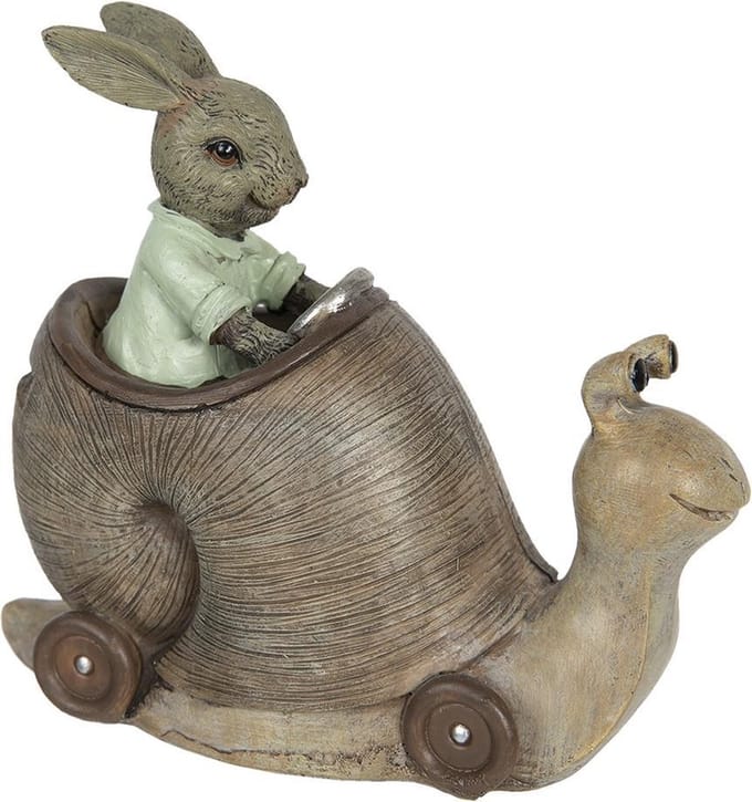 Clayre & Eef Beeld Dieren 15x7x13 cm Grijs Polyresin Woonaccessoires