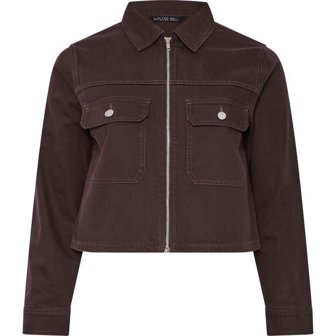 Limited Collection Chocoladebruine Spijkerjack Met Zakken Size 42