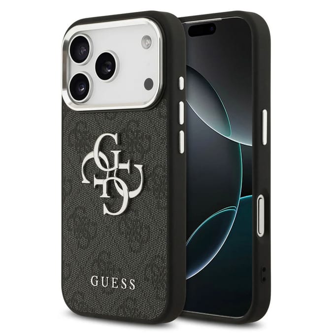 Guess Back Cover - iPhone 17 Pro - Zwart - Harde back voor valbescherming - Big Metal Logo