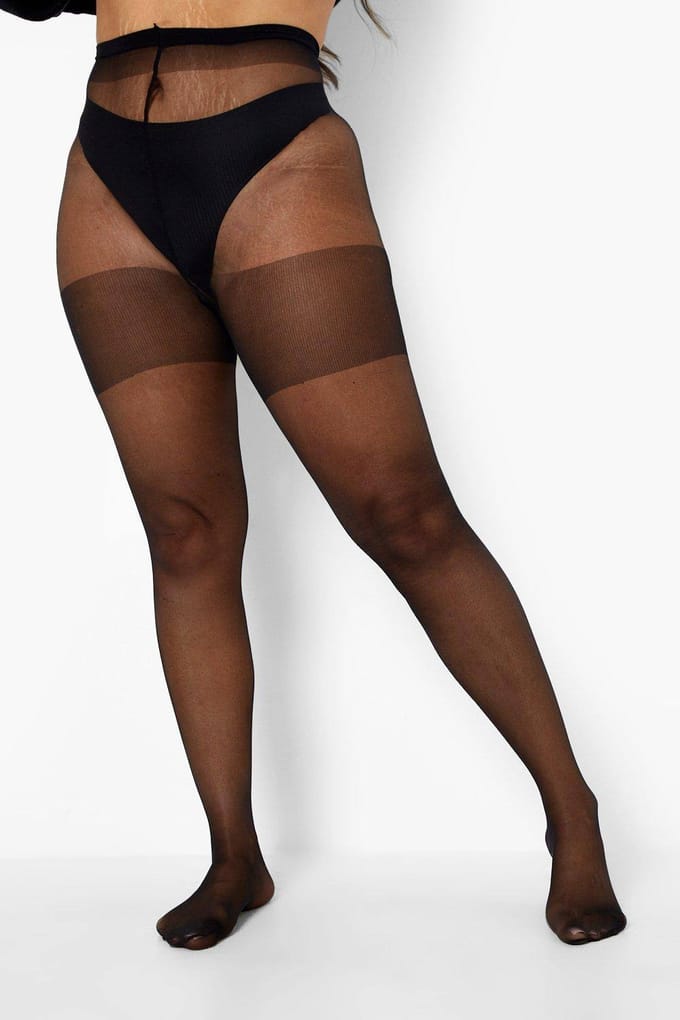 boohoo Dames Plus 15 Denier Shaper Panty's | Zwart