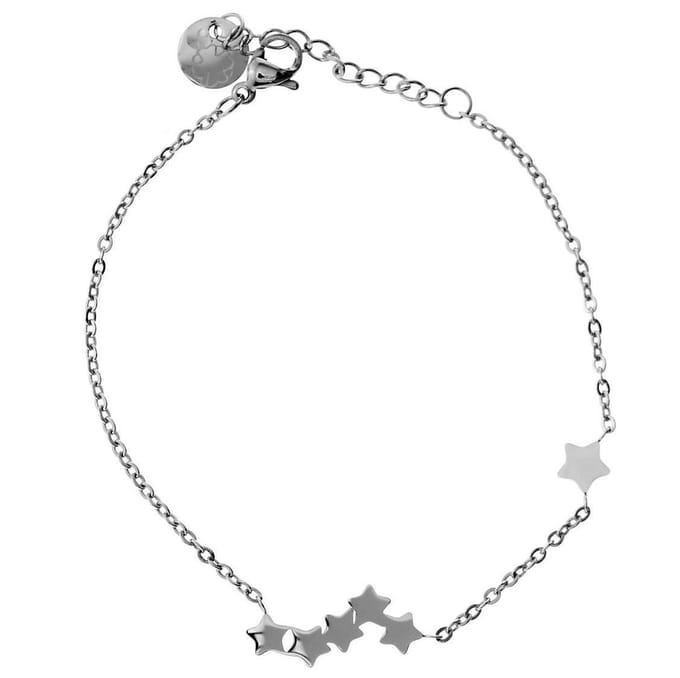 Behave Armband zilverkleurigig minimalistisch met sterretjes