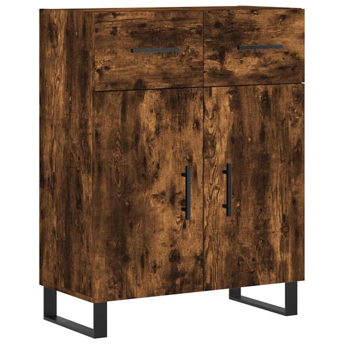 vidaXL Dressoir 69,5x34x90 cm bewerkt hout gerookt eikenkleurig