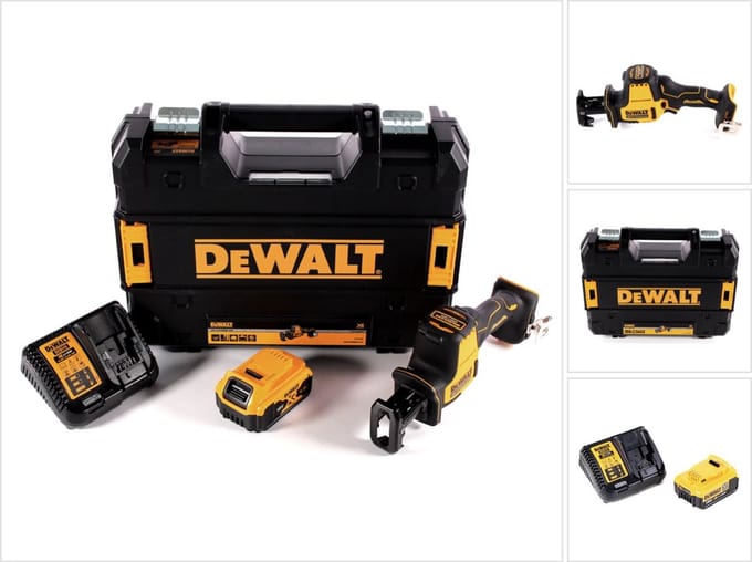 DeWalt DCS 369 M1 accu-reciprozaag 18 V + 1x accu 4,0 Ah + oplader + TSTAK