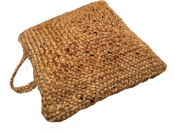 Rocaflor-Kussen-jute-vierkant-bruin-effen-40x40cm