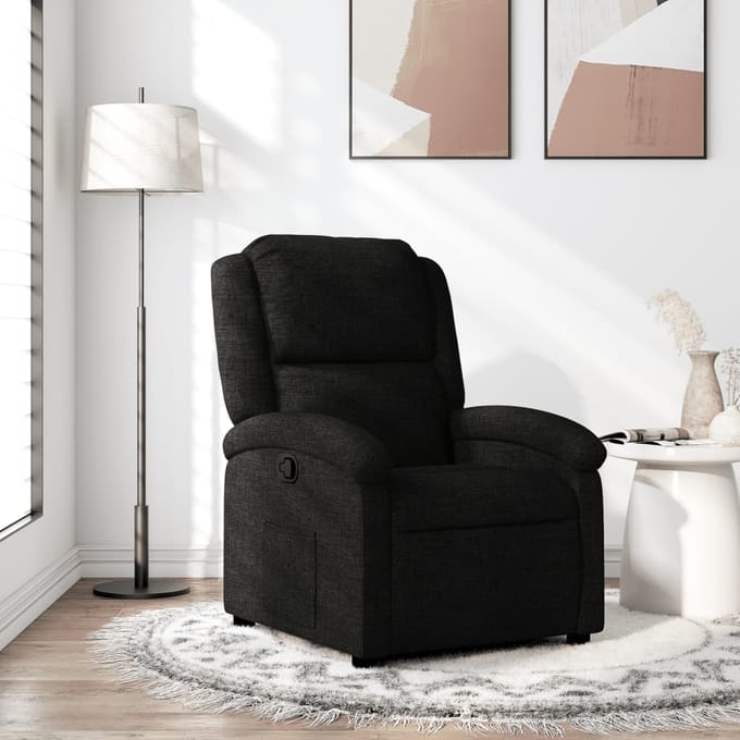vidaXL - Fauteuil - verstelbaar - stof - zwart