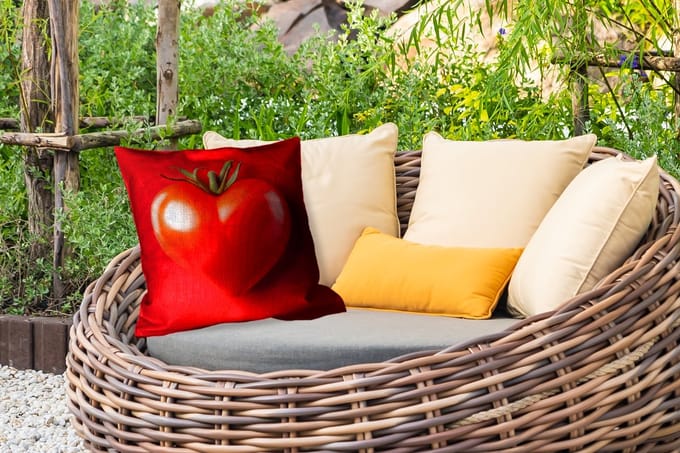 Buitenkussen - Tomaat - Rood - Hart - 45x45 cm - Weerbestendig