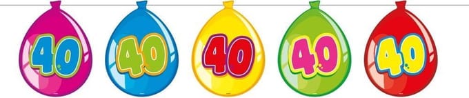40 Jaar Birthday Ballonnen Slinger - 10 meter