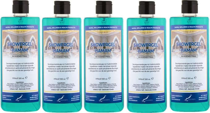 Douchegel Hamam 500 ml - met klepdop - set van 5 stuks - Showergel