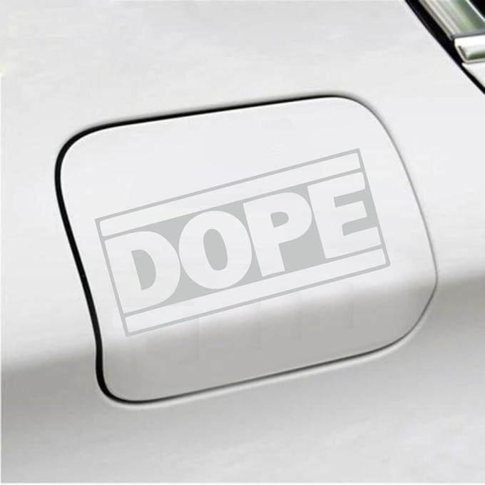 Bumpersticker - Dope - 7,4 X 14,8 - Licht Grijs