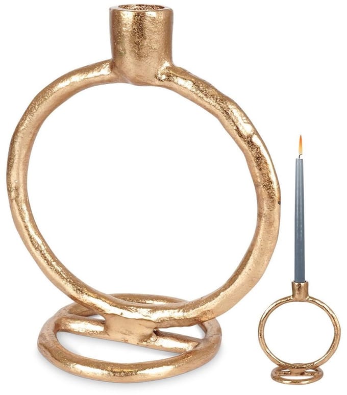 Home Styling Collection - Kandelaar - 19 cm - Gouden Kleur - Industrieel