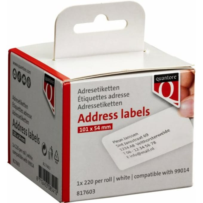 Labeletiket Quantore 99014 54 x 101 mm badge wit
