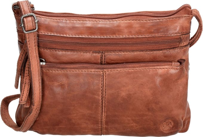 Hide & Stitches Paint Rock Schoudertas - 100% Leer - Cognac