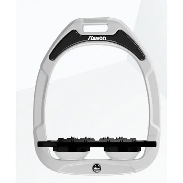 Platte Ultra Grip Stijgbeugels Wit/Zwart/Wit Flex-On Green Composite