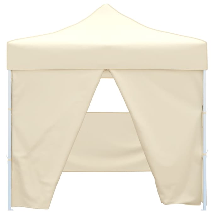 vidaXL - Vouwtent - met - 4 - zijwanden - 3x3 - m - crème