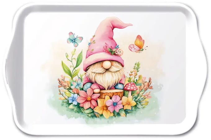 Tray melamine 13x21 cm Charming gnome