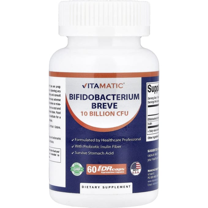 Vitamatic, Bifidobacterium Breve, DrCaps® Hypromellose Capsules, 60 Capsules