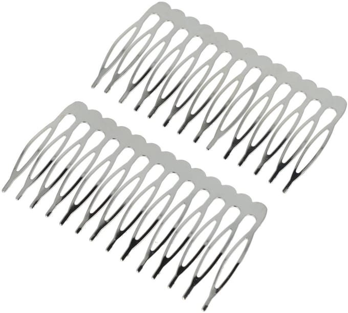 Haarsoires Haarspeld Sierkam Opsteekkam 7cm - Metaal - Zilver - Set van 2 - Haarversierkam - Haar Versiering