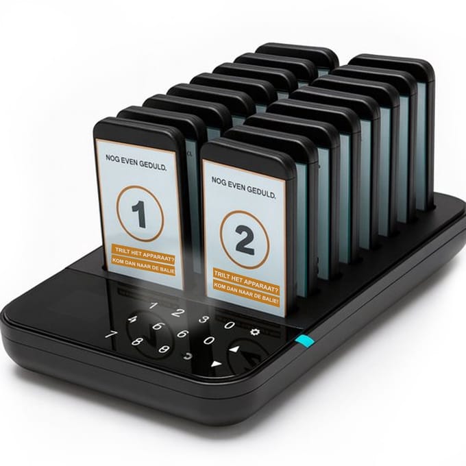 Oproepsysteem PRO - Restaurant pieper - Horeca - 500 meter - Pager - Draadloze Buzzer systeem - 16 Stuks