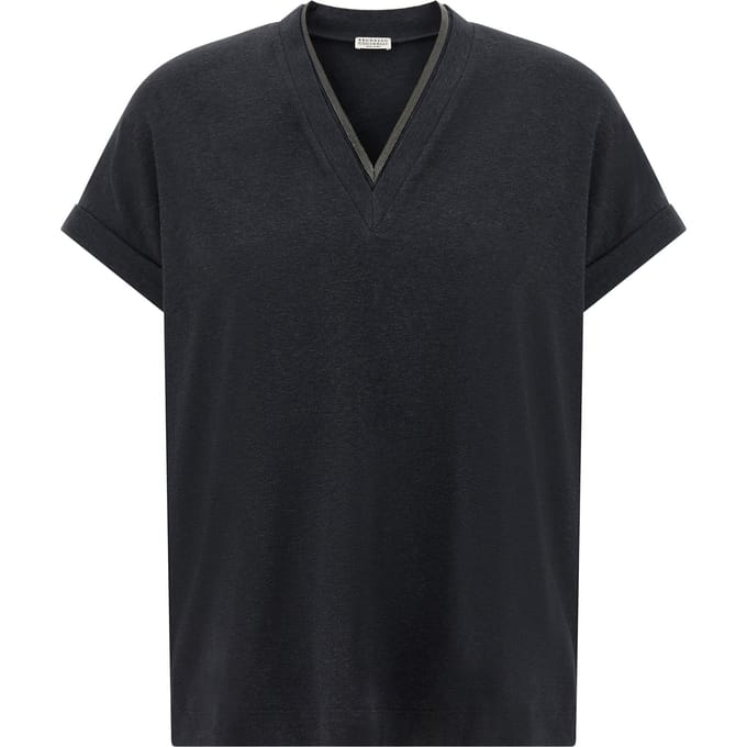 Brunello Cucinelli Grijze Katoenen T-shirt