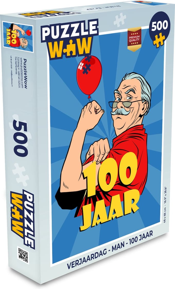 Puzzel Verjaardag - Man - 100 Jaar - Legpuzzel - Puzzel 500 stukjes