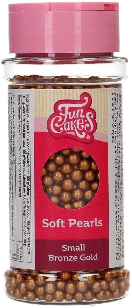 FunCakes Soft Pearls - Klein - Bronze Gold - 70 g
