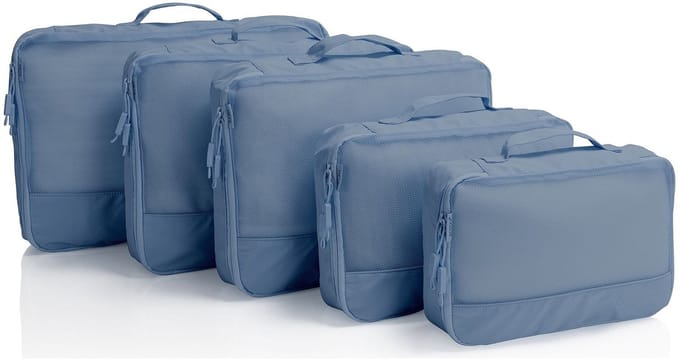 HEYS kledingzak EcoTex Packing Cubes Set 5pc Blue blauw