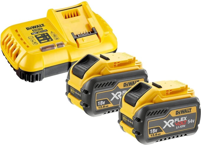 DeWalt XR FLEXVOLT - Accu en Lader Set - 18/54V - 12.0Ah - 2x Accu's