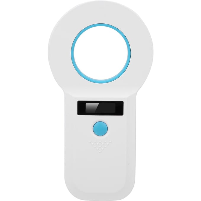 Lecteur de puces électroniques pour animaux, compatible RFID 34,2 kHz/125 kHz, rechargeable, prenant en charge EMID et FDX-B. white