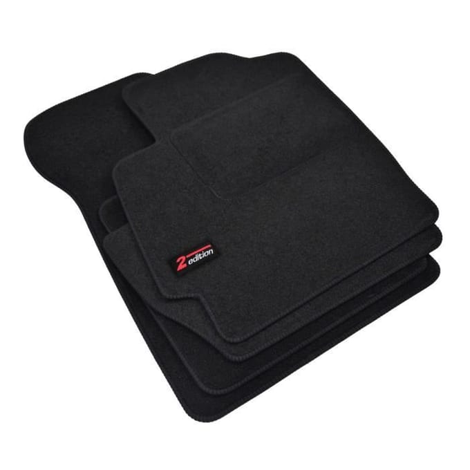 Tapis de sol - Logo - Mazda 2 - Velours noir - 4 pièces - Ajustement précis