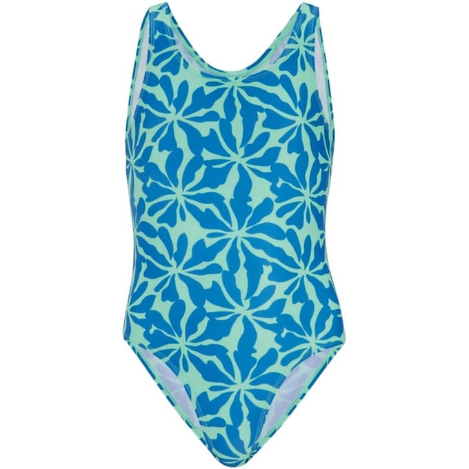 Regatta Meisjes Bloemige Eén-Piece Badpak (Sonic Blauw)