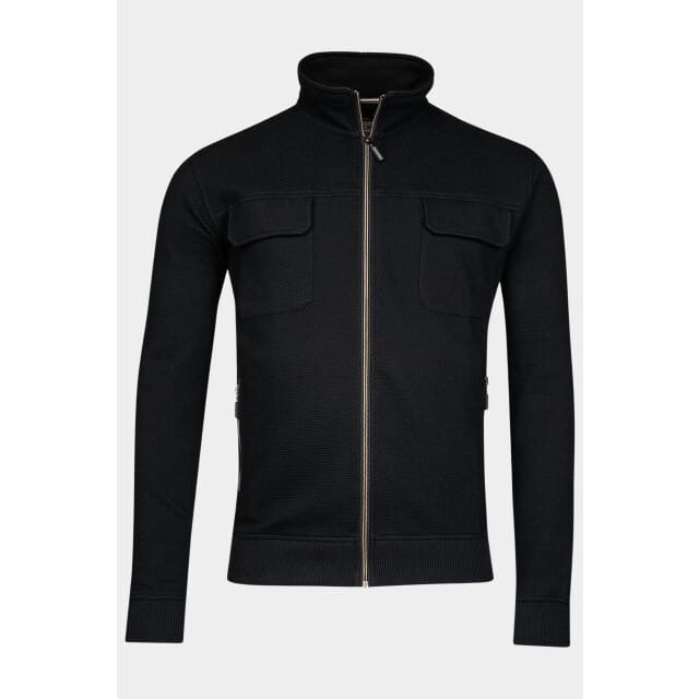 Baileys Vest High-Low Structure Interlock Sweat Cardigan Zip Navy / male