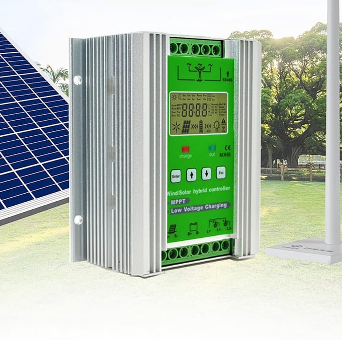 Hybride Laadregelaar - Zonne Wind Controller - Energie Management - LCD Scherm - 30A - Grijs