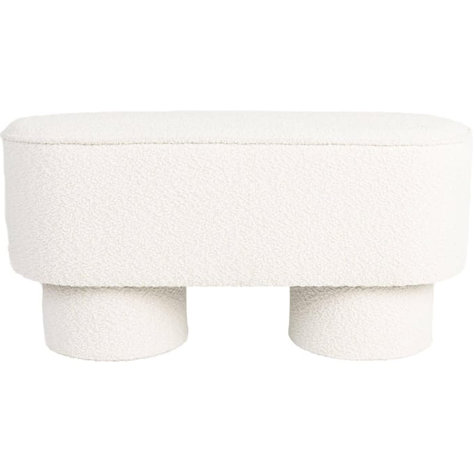 Housecraft Living Marcos Bankje Bouclé Wit