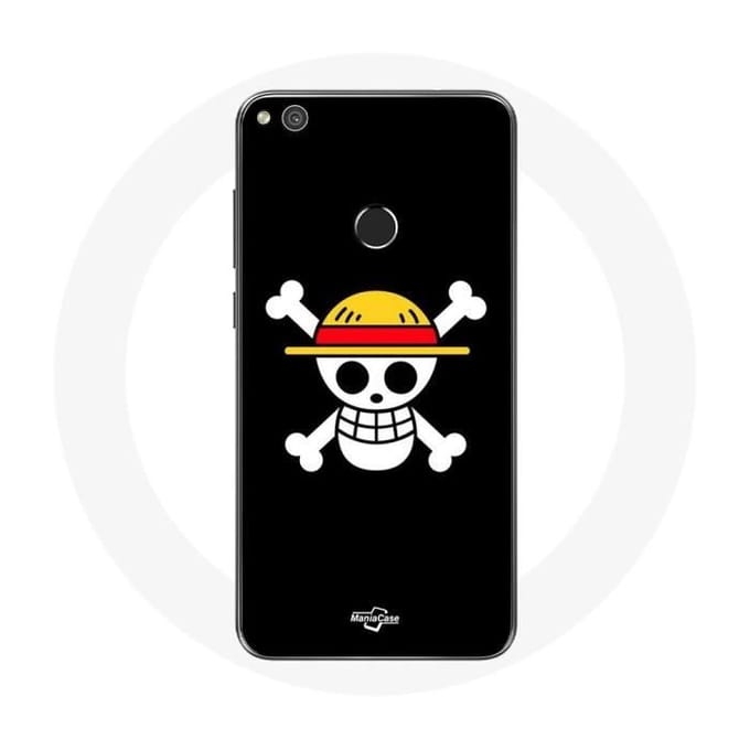 Coque - One Piece - P8 Lite 2017 - Souple - Manga - Tête de Mort - Noir noir