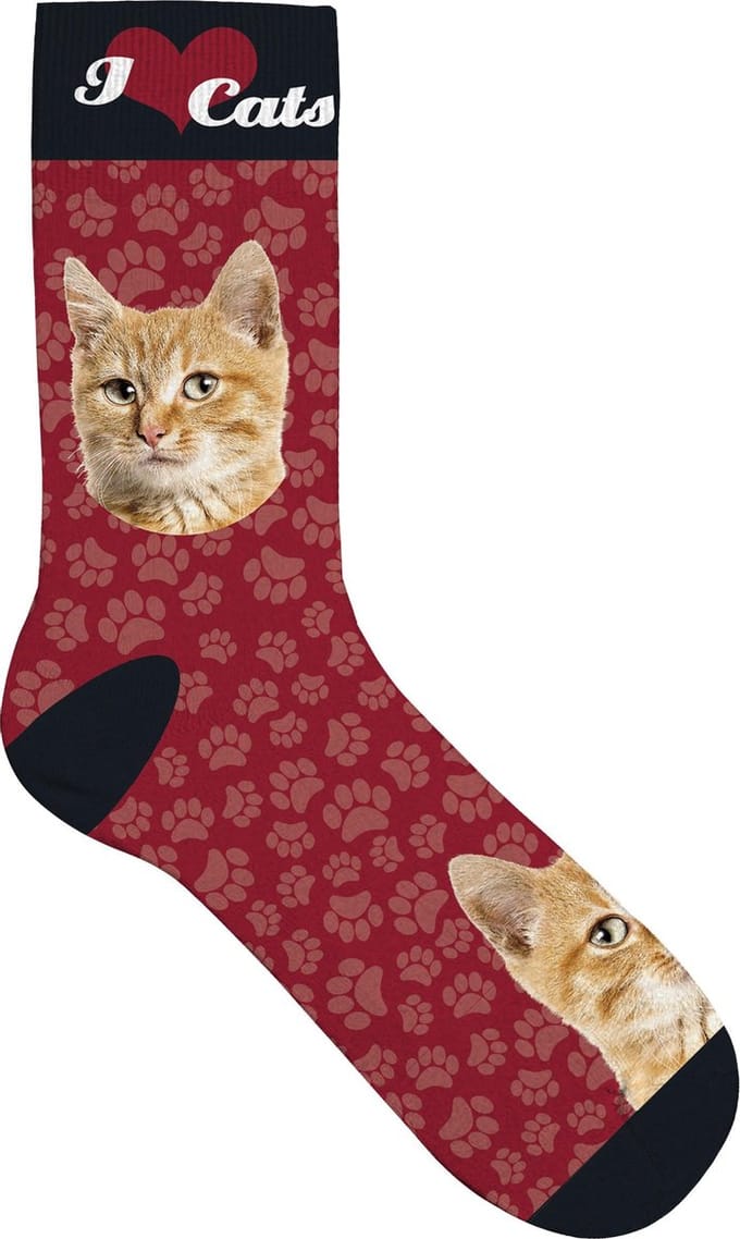 sokken Kat polyester rood maat 31-36