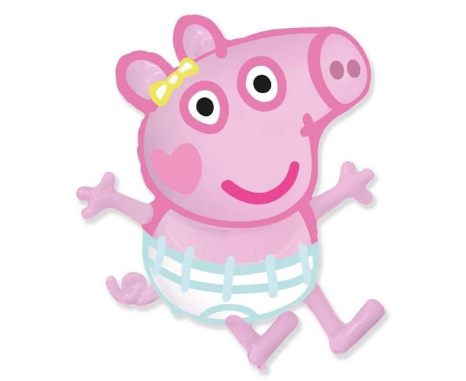 Ballon en Aluminium, Rose, Peppa Pig Evie, 60 Cm
