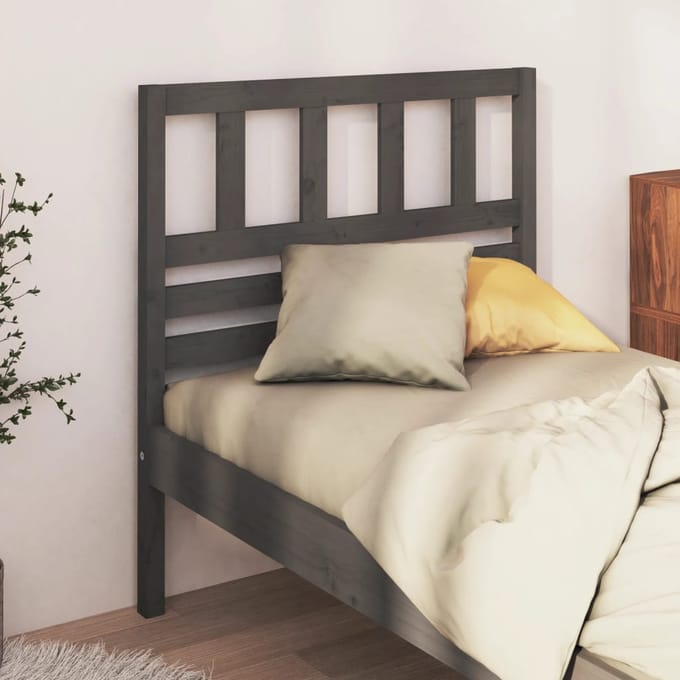 vidaXL - Hoofdbord - 96x4x100 - cm - massief - grenenhout - grijs