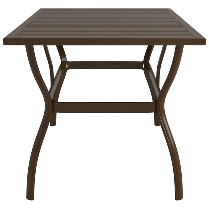vidaXL - Tuintafel - 140x80x72 - cm - staal - bruin