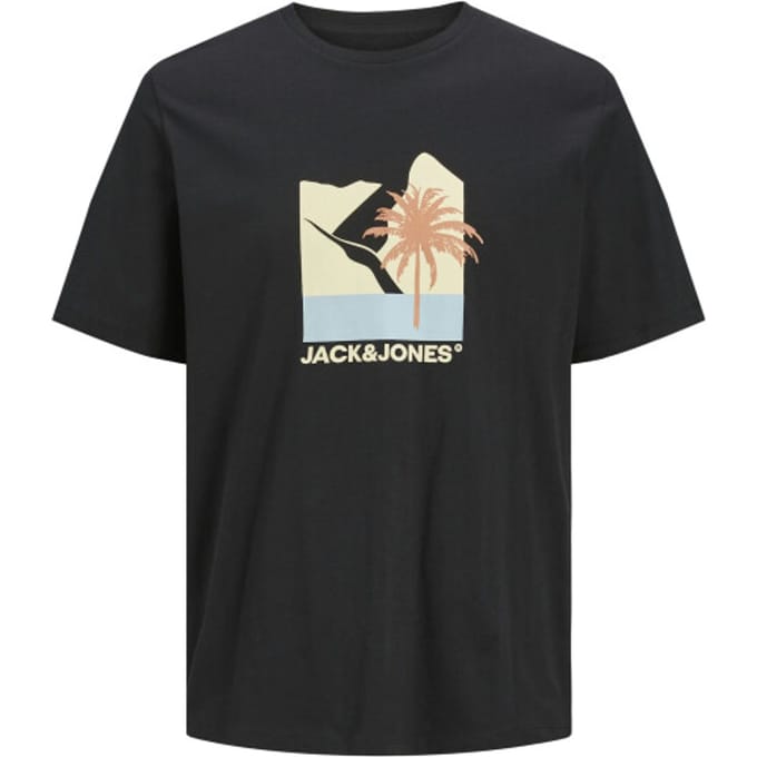 JACK&JONES JJBARBADOS TEE SS CREW NECK Heren T-shirt - Black