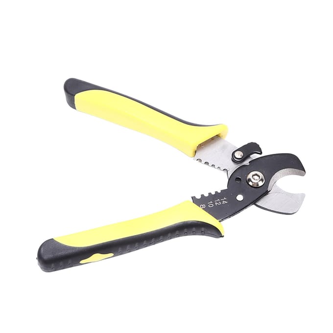 Pince à dénuder Multifonctionnelle Conception Ergonomique Acier Carbone Haute Dureté Engrenage Très Durable yellow