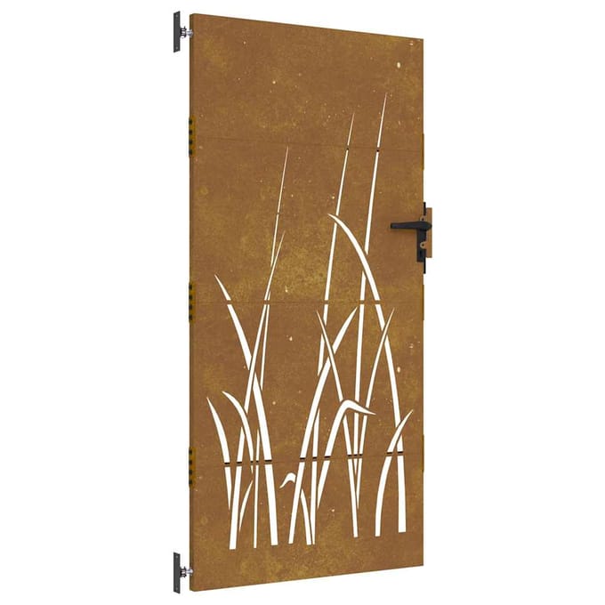 vidaXL - Poort - 85x175 - cm - grasontwerp - cortenstaal