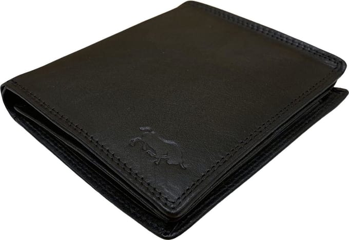 Arrigo Billfold Portemonnee Heren - Leer - Muntgeld Vak - Zwart