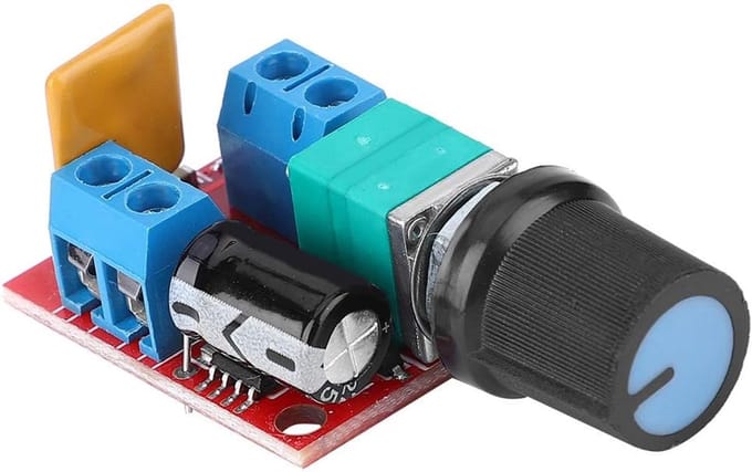 Motor Snelheidsregelaar - DC Controller - Projecten Robottek - Zelfherstellende Zekering - 3V-35V 5A - Zwart