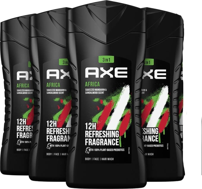 AXE Africa Energy Boost Douchegel - 4 x 250 ml