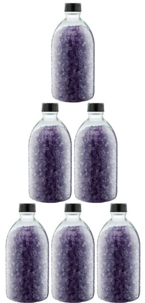 Claudius Badzout Lavendel - 600 gram - Fles met zwarte dop - Set van 6 stuks
