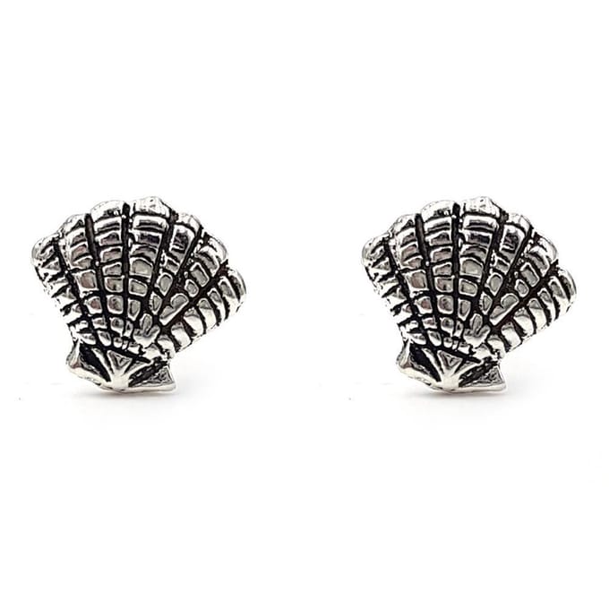Zilveren oorknopjes schelpje 8mm