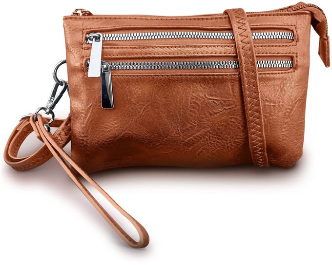 THL Design - Dames Schoudertas - Klein tasje - Veel Vakken - Bruin